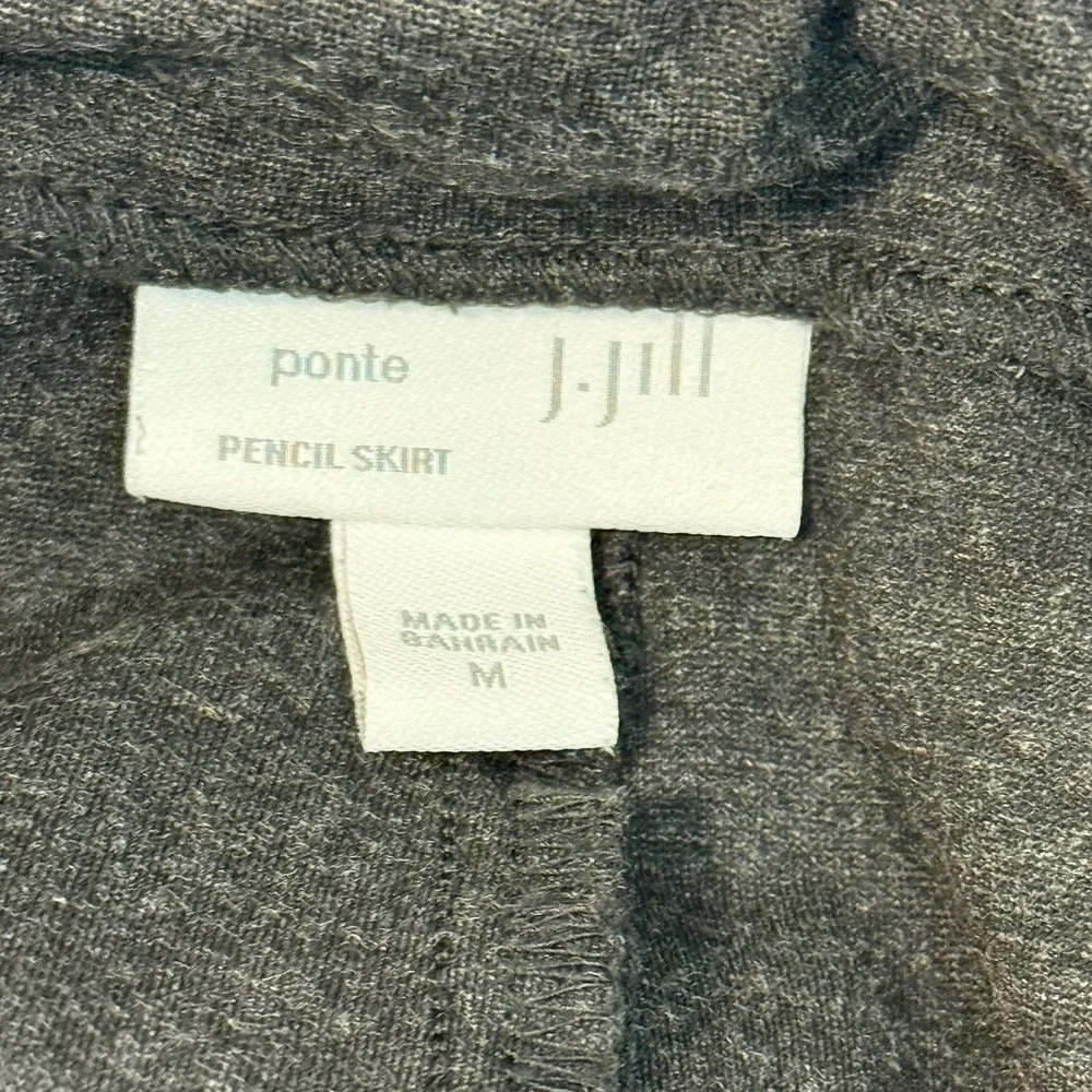 J.Jill‎ Ponte Pencil Skirt Size M Stretch Career Casual Gray